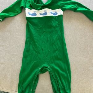 The Beaufort Bonnet Company Green and Blue Whale One Piece